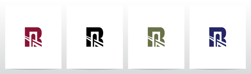 Obraz premium Bridge Inside Letter Logo Design R