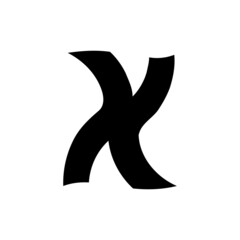 Abstract vector swing twist dancing funky icon lettering logo design