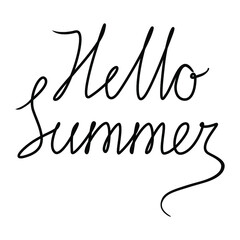 Black hello summer isolated on a white background