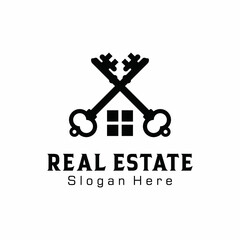 Obraz premium Key logo for House Estate business logo design. Key logo, key icon design template vector