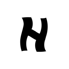 Abstract vector swing twist dancing funky icon lettering logo design