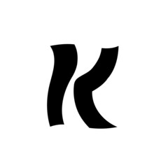 Abstract vector swing twist dancing funky icon lettering logo design