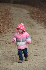 Kid Girl Child Enjoying Nature Paths in Autumn