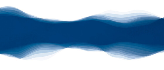 Abstract background stripe liquid liquid wave flowing in dark blue tones isolated on white background