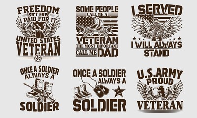 United States Veteran T-Shirt Design Bundle