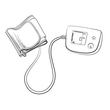 black and white blood pressure monitor clip art preview