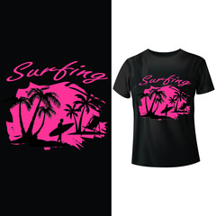 Surfing t-shirt design 