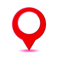 Red location pin icon isolated on a white background