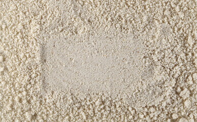 Sesame protein powder background and texture, top view