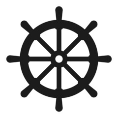 Nautical wheel clip art. Isolated vector pictogram. Navigation at sea symbol. - obrazy, fototapety, plakaty
