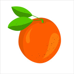 Delicious orange fruit. Flat vector design illustration isolated on white background