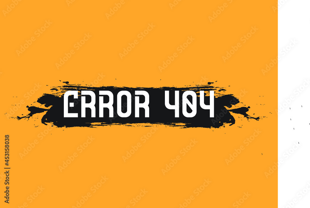 Poster error 404 typography white color text on yellow background