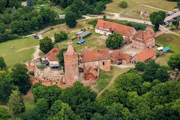 Burg Stargard, Mecklenburg-Vorpommern, Deutschland, Luftaufnahme aus dem Flugzeug < english>  Stargard Castle, Mecklenburg-Western Pomerania, Germany, aerial view