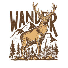 Wander deer illustration