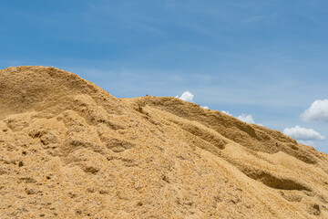 Fototapeta na wymiar Coarse Sand pile and Find Granular Sand pile and fill Sand pile.
