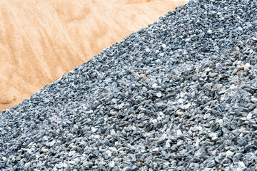 Stone or Concrete Mixer.Gravel pile and Sand pile, make concrete , to mix with asphalt , to create...