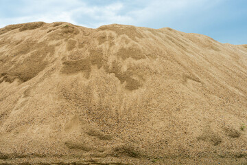 Coarse Sand pile and Find Granular Sand pile and fill Sand pile. used to make concrete  , to create  path , to create  floor. Sand texture , Sand  background and Sand isolated.