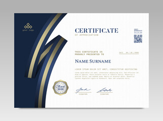Modern Design Certificate. Certificate template awards diploma background vector modern design simple elegant and luxurious elegant. layout horizontal in A4 size