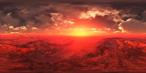 Mars, HDRI, environment map , Round panorama, spherical panorama, equidistant projection, 360 high resolution panorama, 3d rendering © ustas