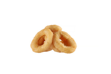 onion rings on a white background, isolated. Fast food Snack