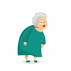 Cheerful grandmother. Vector children's cartoon illustration