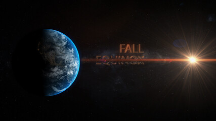 fall equinox , autumn equinox, september equinox , 3d illustration - obrazy, fototapety, plakaty