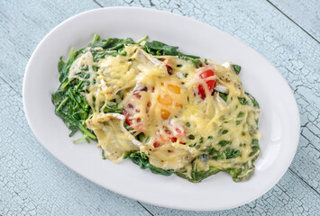 Cheesy baked eggs