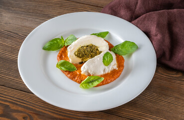 Mozzarella with tomato sauce