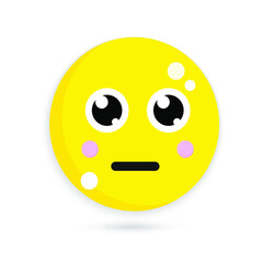 cute unhappy emoticon vector design