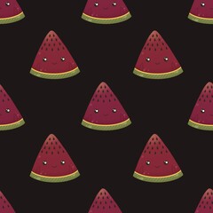 cute pattern with watermelon slices