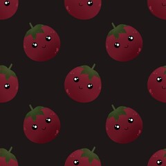 cute pattern with ripe tomatoes