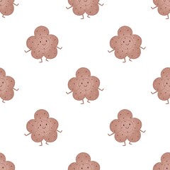 brown cute baby pattern with bun