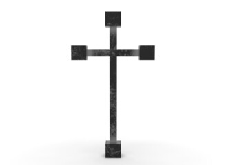 Grave cross on a white background 3d-rendering