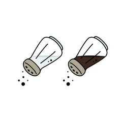 Salt and pepper vectors. Salt and pepper bottles.