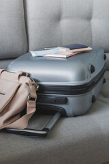 Travel. Online travel plans with Covid passport and Covid test. Traveling after quarantine, lockdown, covid . Staycation.local travel new normal.Tourism after border opening, quarantine end