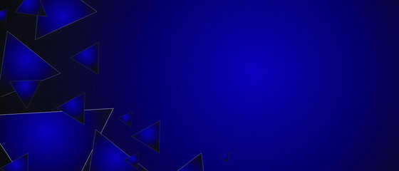 Abstract pattern of luxury dark blue triangles. Modern background, cover, template with navy blue space. Vector EPS 10