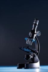 close up microscope with copy space