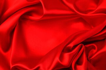Red silk fabric