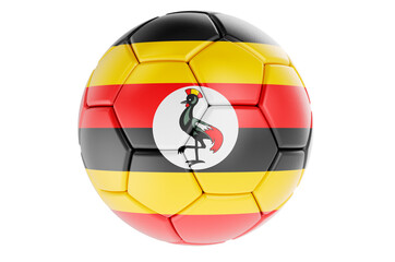 Fototapeta premium Soccer ball or football ball with Ugandan flag, 3D rendering
