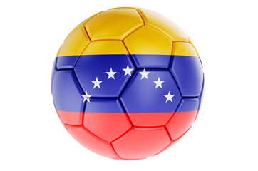 Fototapeta premium Soccer ball or football ball with Venezuelan flag, 3D rendering