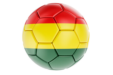 Soccer ball or football ball with Bolivian flag, 3D rendering