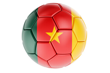 Fototapeta premium Soccer ball or football ball with Cameroonian flag, 3D rendering