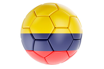 Fototapeta premium Soccer ball or football ball with Colombian flag, 3D rendering