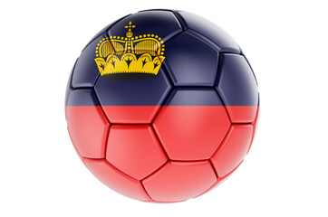 Fototapeta premium Soccer ball or football ball with Liechtensteiner flag, 3D rendering