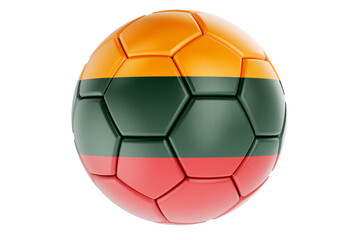 Soccer ball or football ball with Lithuanian flag, 3D rendering