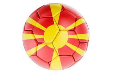 Obraz premium Soccer ball or football ball with Macedonian flag, 3D rendering