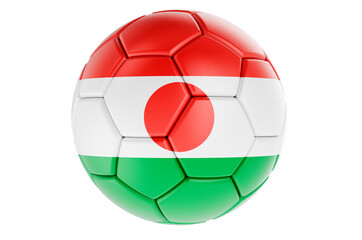 Soccer ball or football ball with Niger flag, 3D rendering