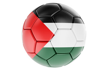 Soccer ball or football ball with Palestinian flag, 3D rendering