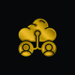 Accounts gold plated metalic icon or logo vector