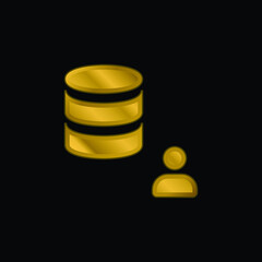 Admin gold plated metalic icon or logo vector